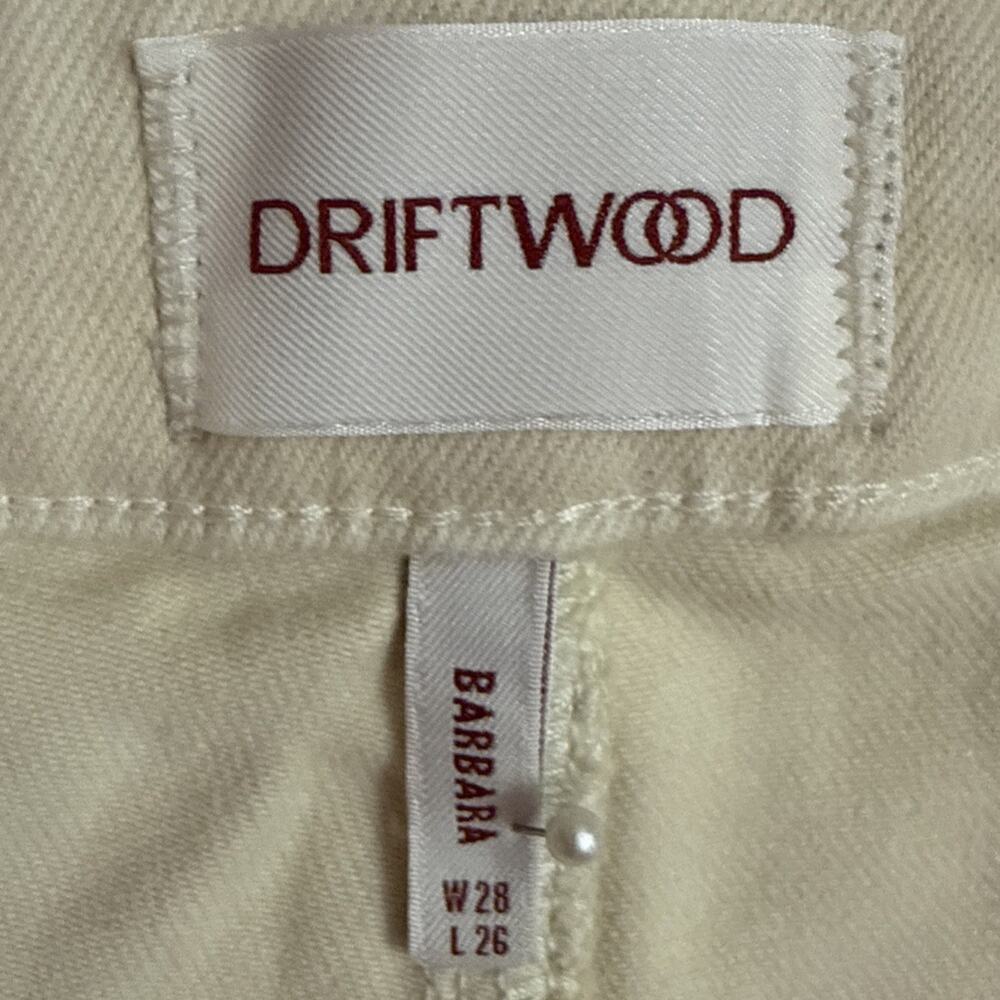Driftwood Barbara Barrel Jeans Womens 28 Cream Ravishing Rosettes NWT Floral - Picture 2 of 15
